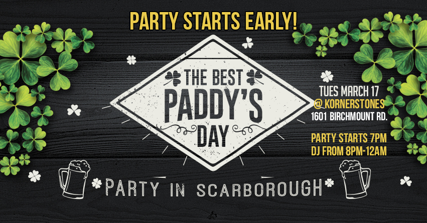 st. patrick's day, paddy's day, party in scarborough, toronto